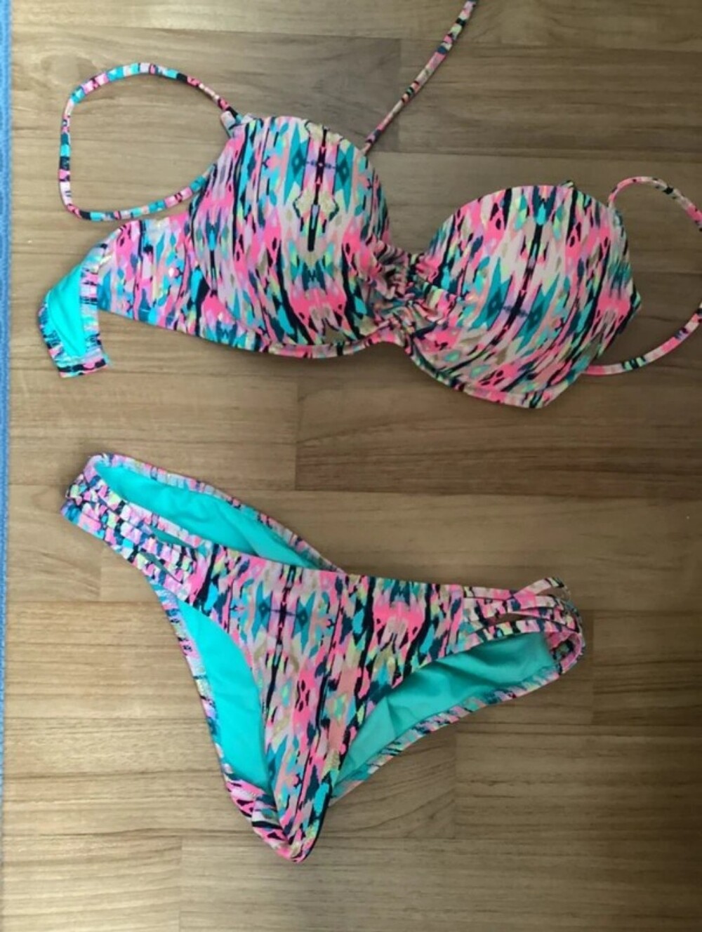 Shade & Shore Pink Mosaic Tie-Side Bikini